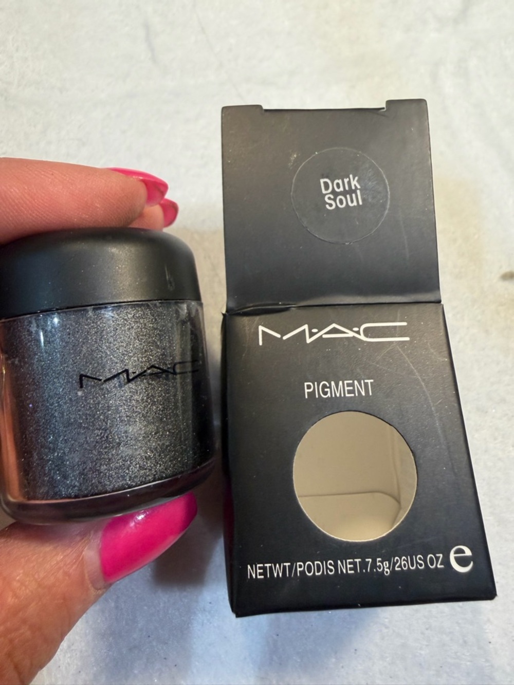 MAC Cosmetics Pigment Loose Eyeshadow - Dark Soul (Shimmery Black) New